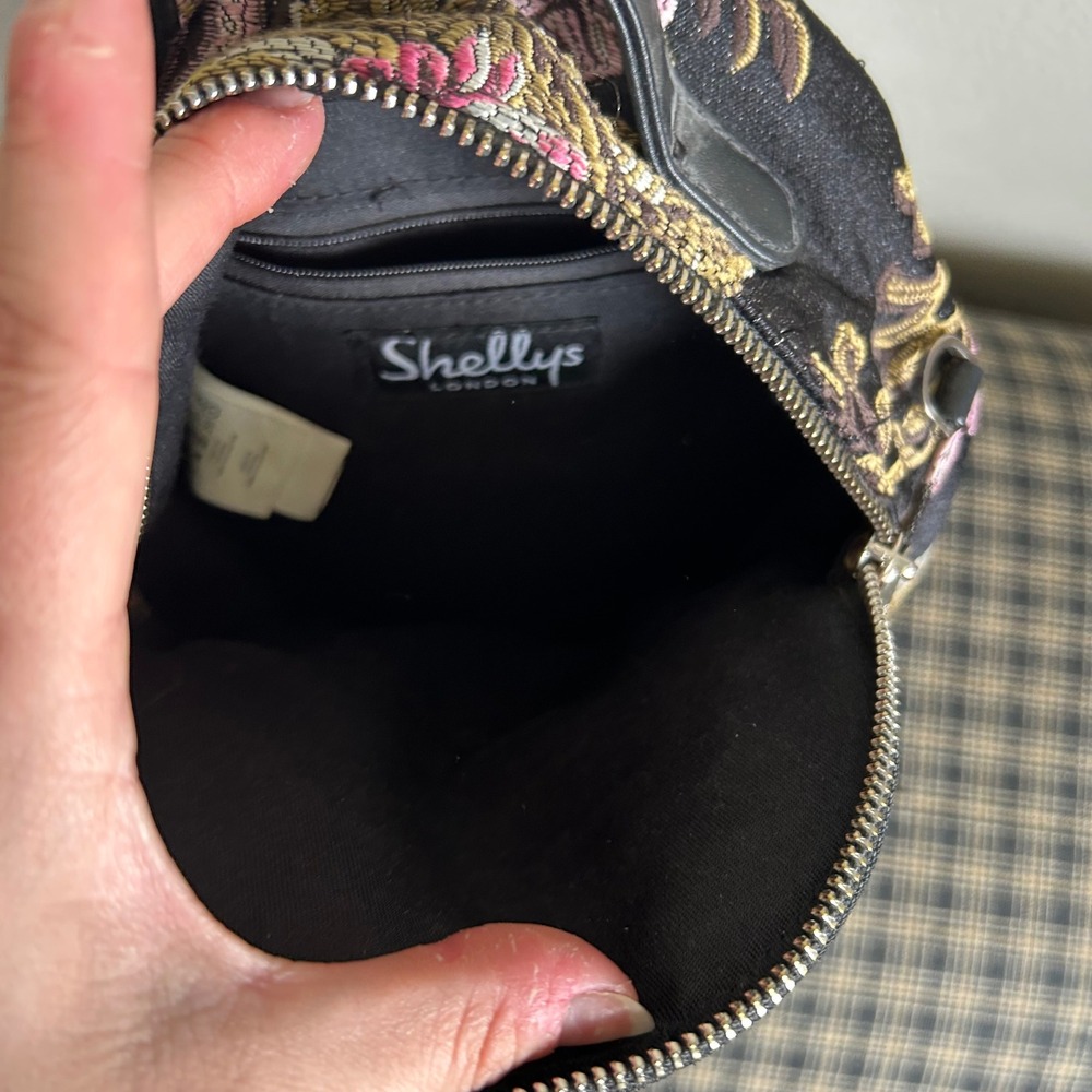 EUC Shellys London Mini Backpack Tapestry Floral Size Mini Black Multi Woven - Picture 4 of 5